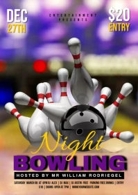 Bowling flyer A6 template