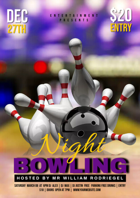 Bowling flyer A6 template