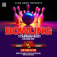 Bowling Flyer Template Publicación de Instagram