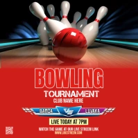 Bowling Flyer Template Post Instagram
