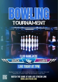 Bowling Flyer Template A6