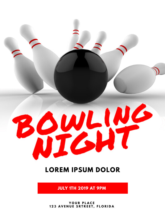Bowling Flyer Template PosterMyWall