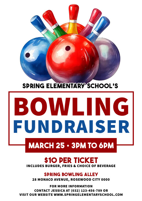 Bowling Fundraiser Template PosterMyWall
