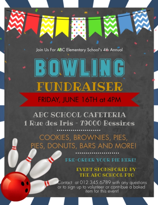 Bowling Fundraiser Flyer Template PosterMyWall