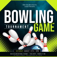 bowling game Instagram-Beitrag template