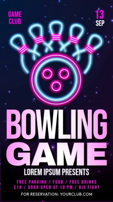 Bowling Game Event Instagram Reel template