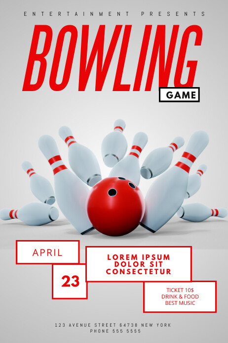 Bowling Game Flyer Template PosterMyWall
