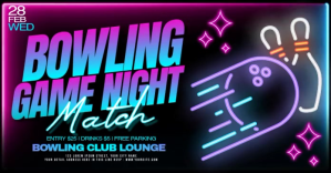 紫色 Bowling Night auf Facebook geteiltes Bild Template