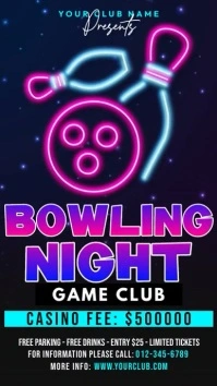 Bowling Game Night Instagram Story template