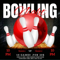 Bowling game poster Square (1:1) template