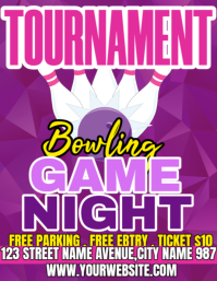 Roze Bowling Tournament Flyer Template