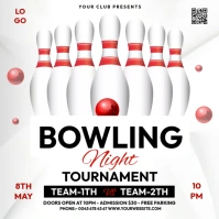 Bowling game poster Quadrato (1:1) template