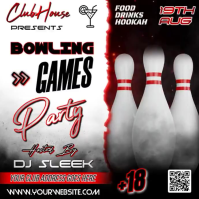 White Bowling Party Pos Instagram Template