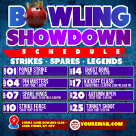 Blue Bowling Tournament Schedule Instagram 帖子 Template