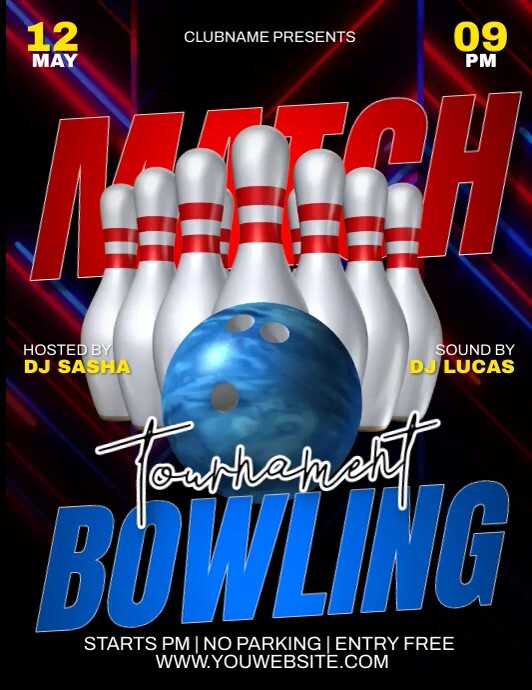 Bowling Match Ads Template | PosterMyWall