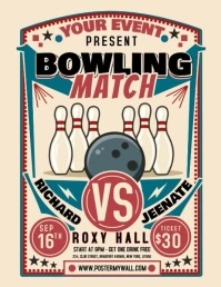 Bowling Match Flyer Pamflet (Letter AS) template