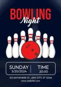 Bowling Night Ads A4 template