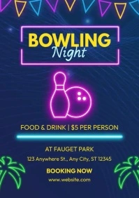 Bowling Night Ads A4 template