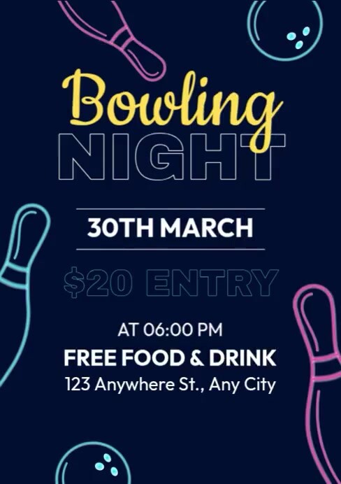 Bowling Night Ads Template | PosterMyWall