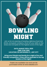 Bowling Night Contest Invitation A4 template