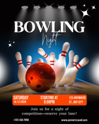 Bowling Night Instagram Portrait template