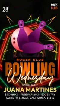 Bowling Night Instagram-verhaal template