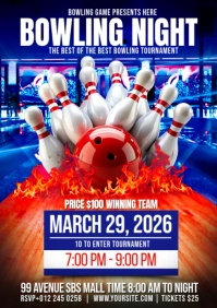 BOWLING NIGHT A3 template
