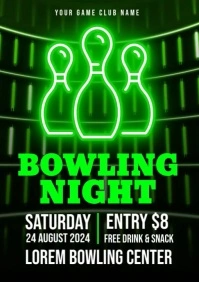 Bowling Night A4 template