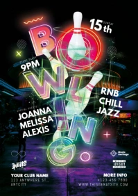 Bowling Night Event A4 template