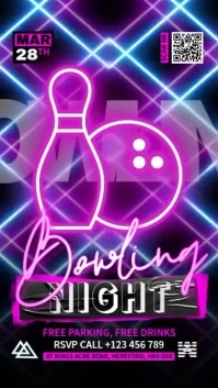 Bowling Night Event Instagram-verhaal template