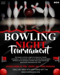 BOWLING NIGHT EVENT TOURNAMENT POSTER Instagram Portrait template