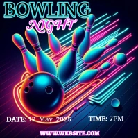Bowling night Instagram post template
