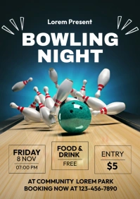 Bowling Night League A4 template