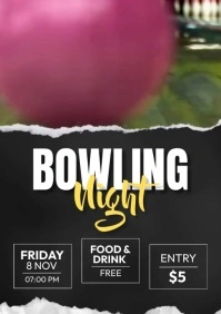 Bowling Night League A5 template