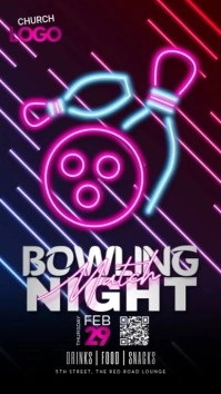 Bowling Night Match Instagram-verhaal template