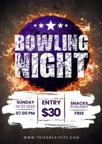 Bowling Night Promo A4 template