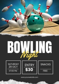 bowling night template A4