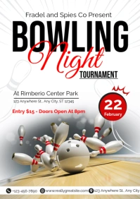 Bowling Night Tournament A3 template