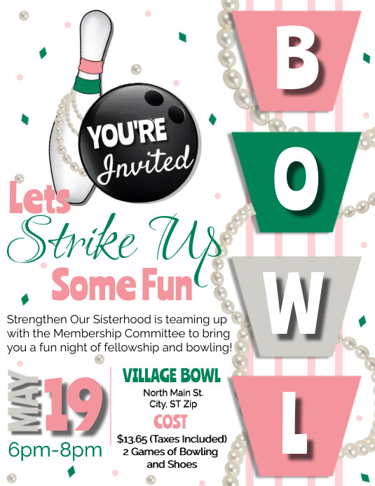 Bowling Flyer Invitation Template Bowling Poster Vector. Bowling Ball.