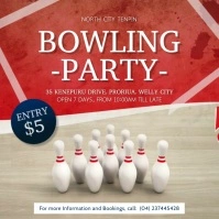 Bowling Party Square Video template