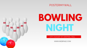 bowling poster template Affichage numérique (16:9)