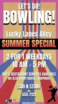 BOWLING SPECIAL VIDEO FLYER Digital Display (9:16) template
