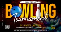 Bowling tournament birthday party invitation flyer template for Facebook group event cover poster