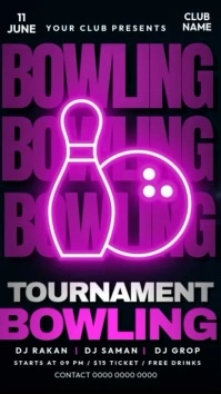 bowling tournament Instagram 快拍 template