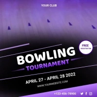 bowling tournament Instagram Post template