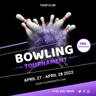 bowling tournament Publicación de Instagram template
