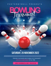 bowling tournament Pamflet (Letter AS) template