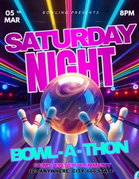 Bowling Tournament Flyer (us Letter) Volante (Carta US) template