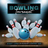 Bowling Tournament Flyer Instagram Post template