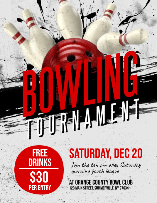 Bowling Tournament Flyer Template Postermywall